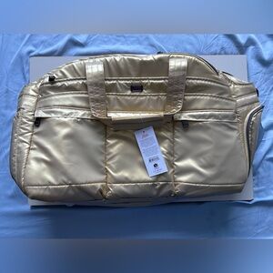 LUG AIRBUS 2 DUFFLE BAG METALLIC GOLD NWT